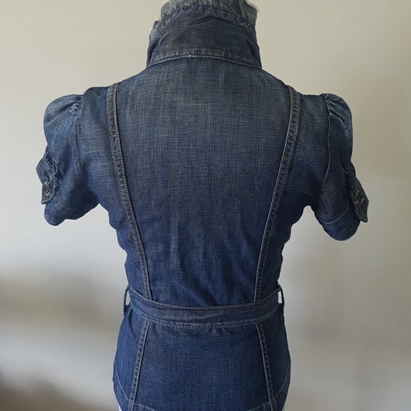 GUESS Denim Vintage-Style Short Sleeve Blazer - Small - Picture 6 of 9